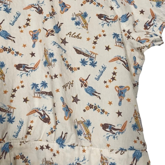 Hemet Waikiki Hawaiian Print Knot Top Size 3XL - Picture 4 of 5